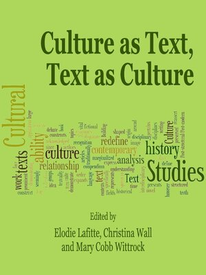 cover image of Culture as Text, Text as Culture